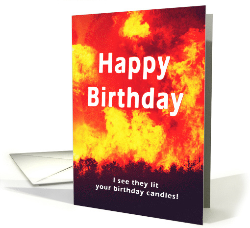 Happy Birthday Forest Fire Candle Humor card (1756662)