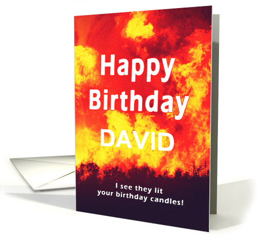 Add A Name Birthday Forest Fire Candle Humor card (1756664)