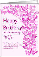 Wife Birthday Butterflies card