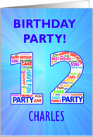 12th Birthday Party Invitation card