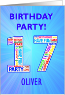 17th Birthday Party Invitation card