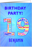 19th Birthday Party Invitation card