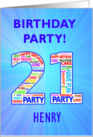 21st Birthday Party Invitation card