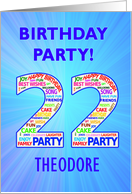 22nd Birthday Party Invitation card