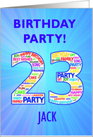 23rd Birthday Party Invitation card