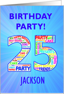 25th Birthday Party Invitation card
