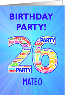 26th Birthday Party Invitation card
