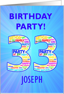 33rd Birthday Party Invitation card