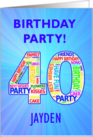 40th Birthday Party Invitation card