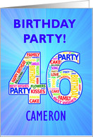 46th Birthday Party Invitation card