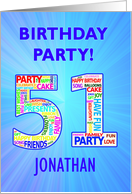 51st Birthday Party Invitation card