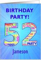 52nd Birthday Party Invitation card