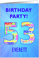 53rd Birthday Party Invitation card