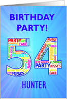 54th Birthday Party Invitation card