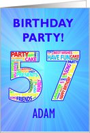 57th Birthday Party Invitation card