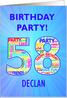 58th Birthday Party Invitation card
