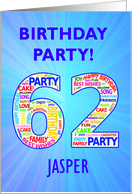 62nd Birthday Party Invitation card