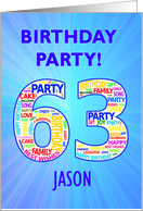 63rd Birthday Party Invitation card