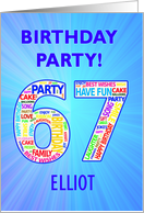 67th Birthday Party Invitation card