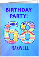 68th Birthday Party Invitation card