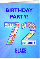 72nd Birthday Party Invitation card