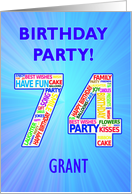 74th Birthday Party Invitation card