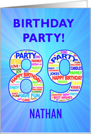 89th Birthday Party Invitation card