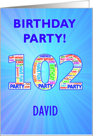 102nd Birthday Party Invitation card