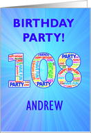 108th Birthday Party Invitation card