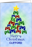 Add a Name Game Controller Christmas Tree card