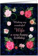 Wife Birthday Beautiful Pink Roses card