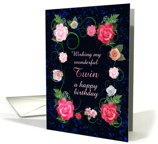 Twin Birthday Beautiful Pink Roses card (1771498)
