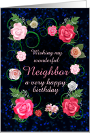Neighbor Birthday Beautiful Pink Roses card