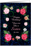 Like a Sister Birthday Beautiful Pink Roses card