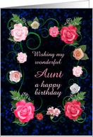Aunt Birthday Beautiful Pink Roses card