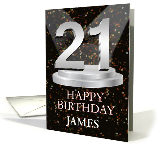 21st Birthday Add A Name James Spotlights card (1772864)
