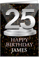 25th Birthday Add A Name James Spotlights card