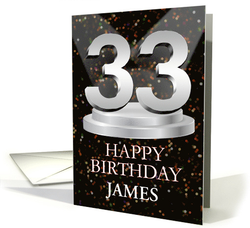 33rd Birthday Add A Name James Spotlights card (1772922)