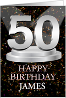 50th Birthday Add A Name James Spotlights card