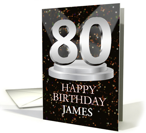 80th Birthday Add A Name James Spotlights card (1773376)