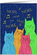 Cats Singing Noel Christmas card