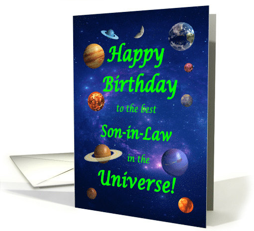 Son in Law Birthday Best in the Universe card (1809922)