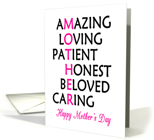 Mothers Day for Mother Spelling out Mother card (1814918)