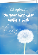 Make A Wish Dandelion Birthday card
