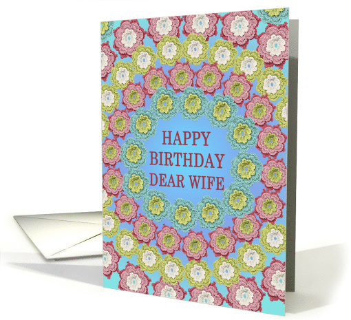 Birthday Wife Crochet Flowers card (1815224)