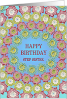 Step Sister Birthday Crochet Flowers card