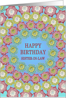 Sister in Law Birthday Crochet Flowers card