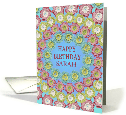 Add A Name Birthday Crochet Flowers card (1815280)