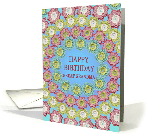 Great Grandma Birthday Crochet Flowers card (1815444)
