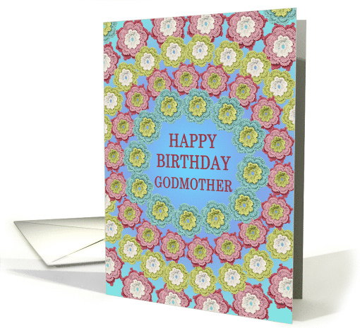 Godmother Birthday Crochet Flowers card (1815626)